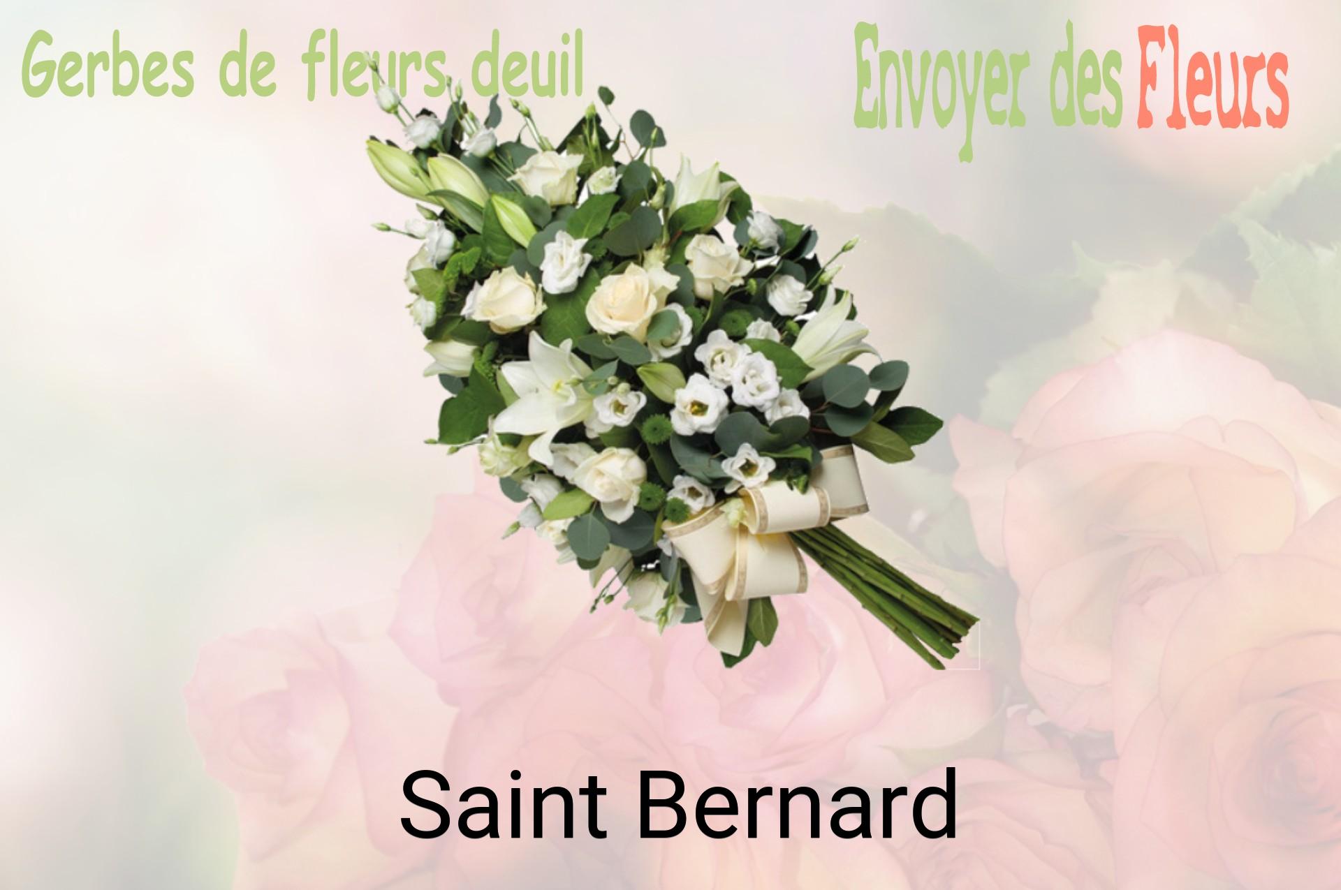 Gerbe de fleurs de deuil livrée à Saint-Bernard